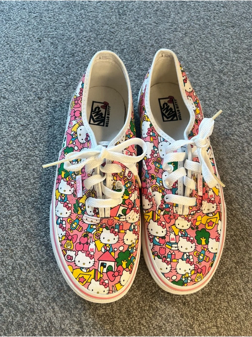 Vans Kids Pink Hello Kitty Pattern Lace-Up Sneakers
